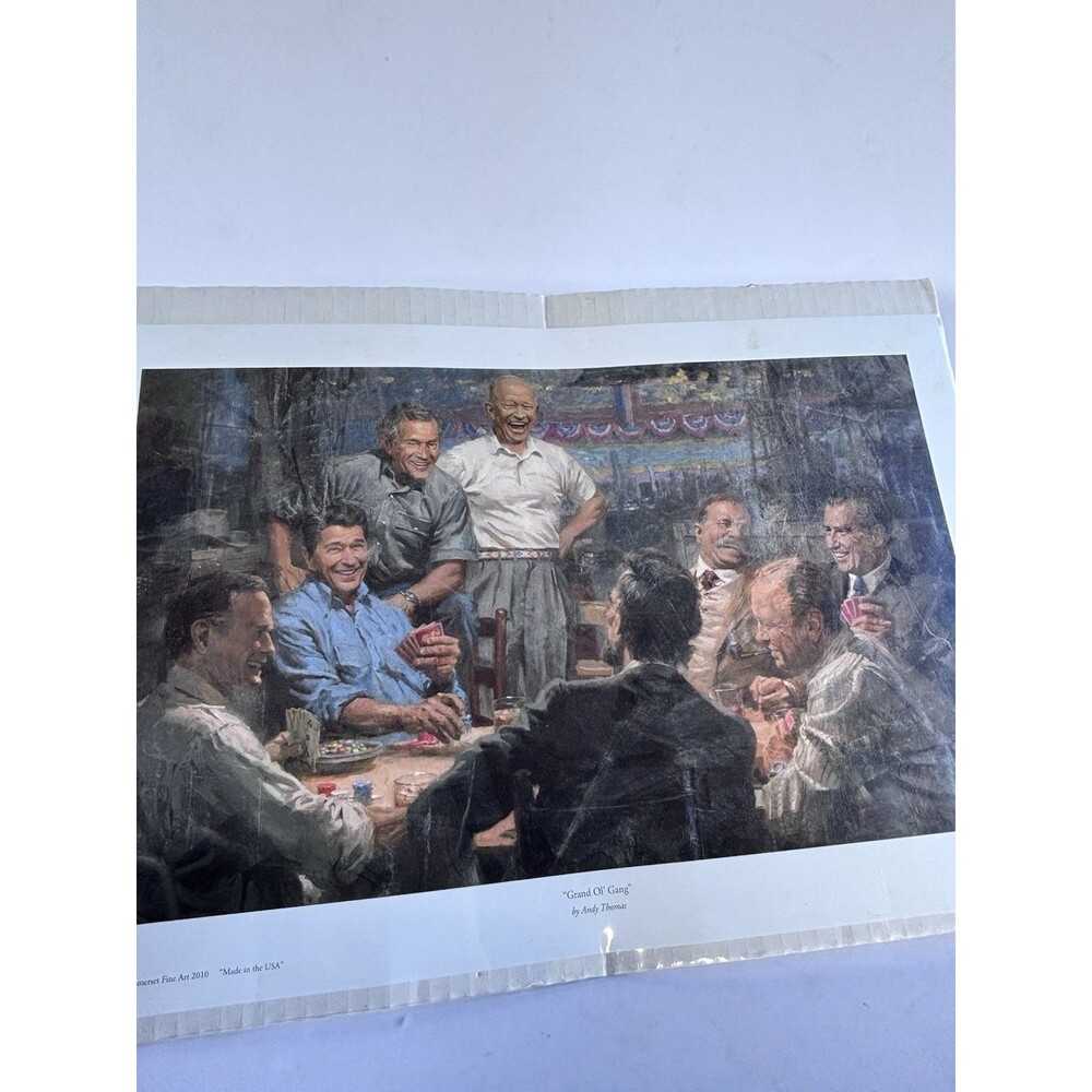 "Grand Ol’ Gang" Print of Presidents Playing Poker by Andy Thomas Unframed 17x12